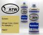 Preview: Subaru, Wheel Color (Gold Pri Metallic ), F9657: 400ml Sprühdose + 400ml Klarlack - Set, von ATW Autoteile West.